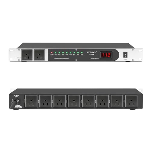 Professional 10 Socket Power Conditioner/Surge Sequencer. 3300W Rack Mount Audio Power Supply...