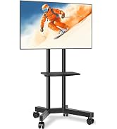 TVON Tv-standaard, oprolbaar, televisiestandaard met wielen voor 32-70 inch televisie, tv-standaard, in hoogte