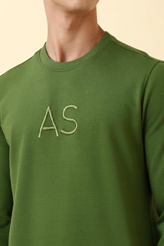 Image of Allen Solly Men's Cotton Blend Crew Neck Sweatshirt with Straight Pocket