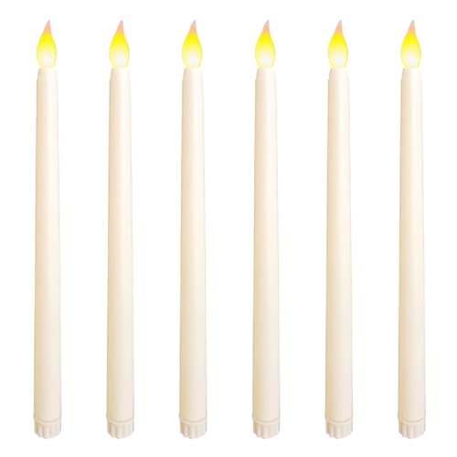 Wonvify Velas Led Efecto Llama 6 Piezas, Velas LED Blancas Sin Fuego, Velas Electricas a Pilas, Velas Decorativas para San Valentín, Cumpleaños, Fiestas, Navidad, Festivales, Luz Blanca Cálida