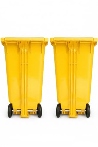 Image of ARISTO Plastic Wheel Pedal Garbage Waste Dustbin 65 LTR YELLOW /YELLOW Pack of 2