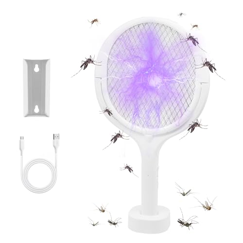 Horuili® Mata Insectos eléctrico, matamosquitos eléctrico Recargable, Trampa para Mosquitos con lámparas UV, Giratorio, retráctil, ángulo Ajustable, 1200mAh