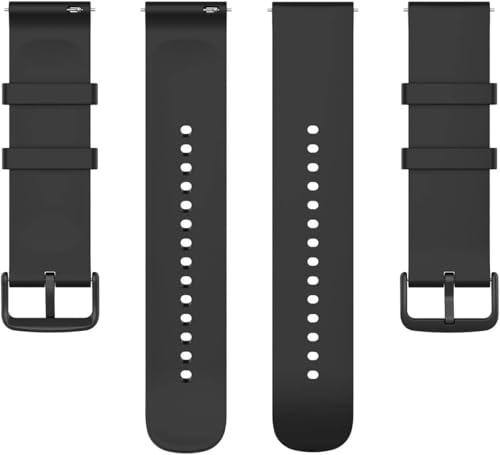 Pulseira para Amazfit Bip U ou Bip U Pro silicone lisa 20mm cor:Preta