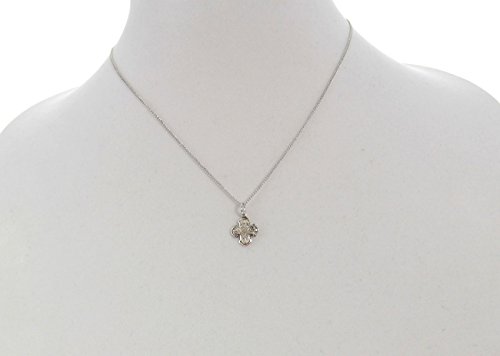 Heartland Store Petite Size Sterling Silver 4 Way Pendant + 16 Inch Rhodium Plated Chain & Clasp| USA Made4