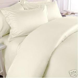 Elegance Linen Wrinkle-Free- 1500 Thread Count King/Cal-King Size Egyptian Quality 3pcs Duvet Cover Set, Solid, Ivory