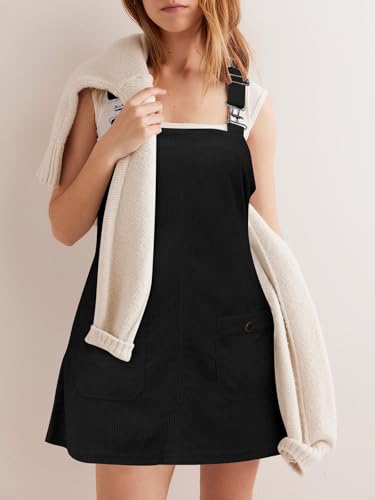 Women's Corduroy Overall Dress Adjustable Strap Jumper Mini Dresses with Pockets Summer Fashion Overalls 20252