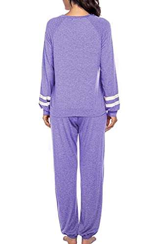 Image of Ekouaer Sweatsuits Womens Loungewear Set Tracksuit Long Sleeve Pajamas Set with Pockets 2 Piece Outfits Lounge Sets