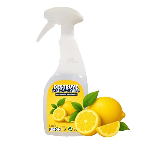 Ambientador Limón 750ml | Vitalitygesf | Spray Purificador de Ambientes | Elimina Malos Olores | Alta Concentración | Sin Colorantes | No Mancha | Esencias Naturales | Uso en Hogar y Baño