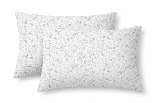 Image of Microfiber Pillow Cover 17x27 Inch (Pack of 2) | Soft & Durable | Ideal for Bed & Sofa Garden BLOOOM