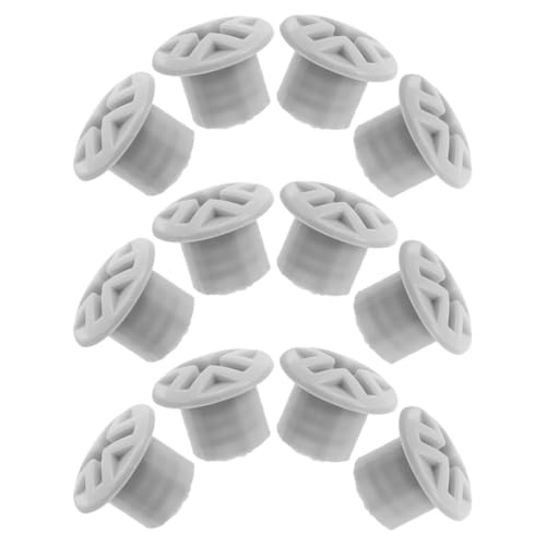 HOMSFOU Tapones para Tornillos de Tobogán Infantil 12 Unidades, Tapas de Plástico Gris para Fijación Segura, Diámetro Interior 1,5 Cm, Accesorios Antideslizantes y Resistentes para Juegos