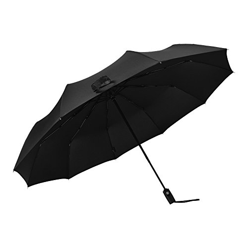 Saiveina Umbrella,Travel Umbrella 10 Ribs 210T Folding Waterproof & Windproof Umbrellas Women and Men Auto Open Close Umbrella