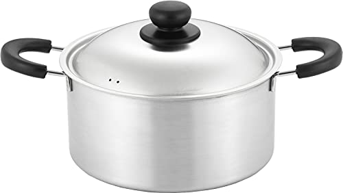 ヨシカワ 両手鍋 22cm ガス火・IH対応 ステンレス 日本製 COOK EASY SJ3322 シルバー