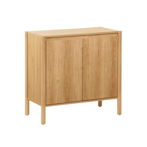 sweeek - Buffet décor Bois 2 Portes Naturel - 80 x 42 x 78.5 cm - Harmony