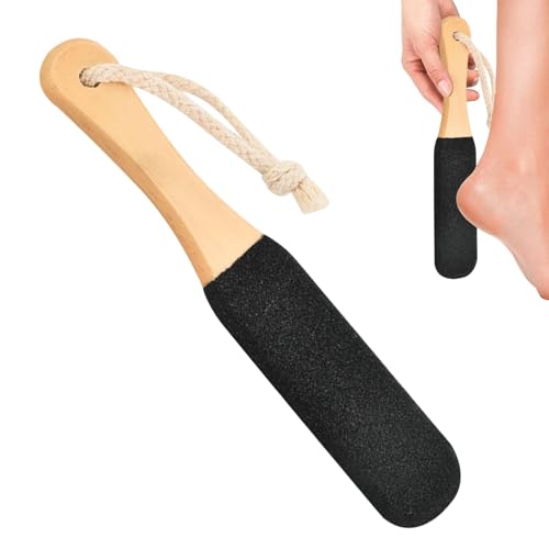1PCS Foot Scrubber Hard Skin Black Foot File & Pumice Stone Foot Pumice Stone for feet Foot Scrubber with Wooden Handle Remove Hard Dead Skin Callus and Dry Cracked Corn Feet in Shower