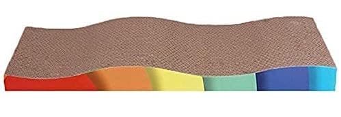 Woofy Natural and Safe Cardboard Paper Curved Wave Design Scratcher Pad with Catnip Toy Ideal for Scratching Cat and Small Dogs - Multicolor (Pack of 1) (B0C7GKWN34) Amazon Price History, Amazon Price Tracker