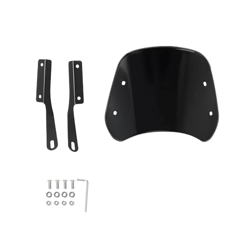 Pare-brise moto universel noir avec déflecteur de vent réglable pour phare custom Harley