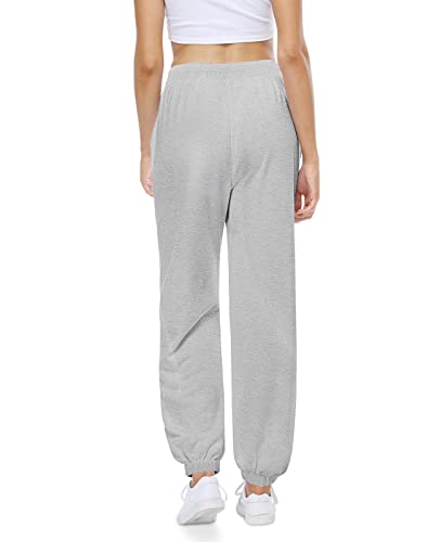 Cyinu Womens Fall Cinch Bottom Trousers High Waisted Sweatpants - Workout Athletic Lounge Joggers Pants With Pockets (Grey, S) #TOP3