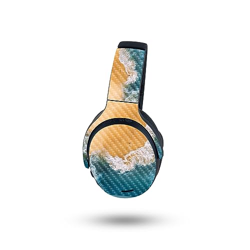 Image of MightySkins Carbon Fiber Skin Compatible with Skullcandy Crusher ANC 2 - Sea and Sand | Protective, Durable Textured Carbon Fiber Finish | Easy to Apply