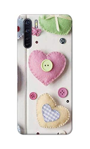 Image of PRINTFIDAA Heart Shape Hard Back Cover for Oppo F15 / Oppo A91 / Oppo F15s / Oppo Reno 3, CPH2001, CPH2021 Back Cover -(P6) KAT1010