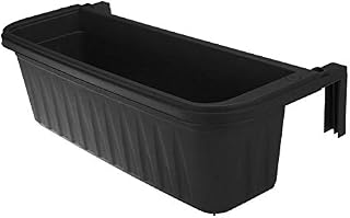 Apollo Exports International AP-30218BK 24" Adjustable Railing Planter, Black
