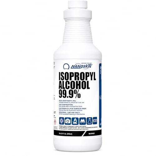 Nanoskin 99.9% Isopropyl Alcohol (IPA) High-Purity Technical Grade Alcohol for Industrial & Laboratory Use Fast Evaporating Low-Residue Formula 32 fl oz (946 mL) Single Pack