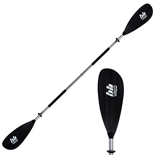 BENDING BRANCHES Whisper 2-Piece Snap-Button Recreational Kayak Paddle; (Aluminium Shaft Black Blade - 230cm)