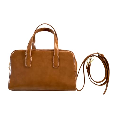 Elnwnnkc Bolso de moda para mujer con correa desmontable y espacioso interior de piel sintética para el trabajo o viajes, bolso de mano de piel sintética, Brown