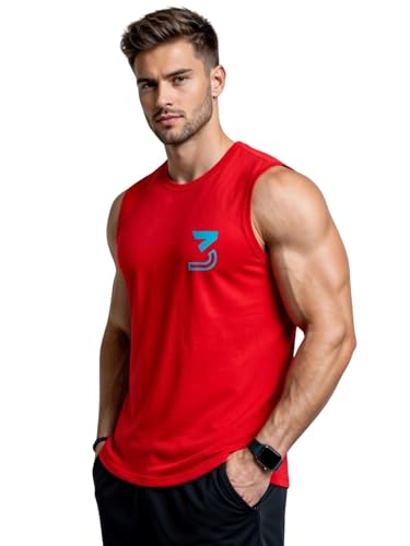 Image of 3Colours RGB Fitness Designer Gym Stringer Vest, Gym Vest, Racer Y Back, Sports Tank Tops, Sando for Men C Cut-3 Logo
