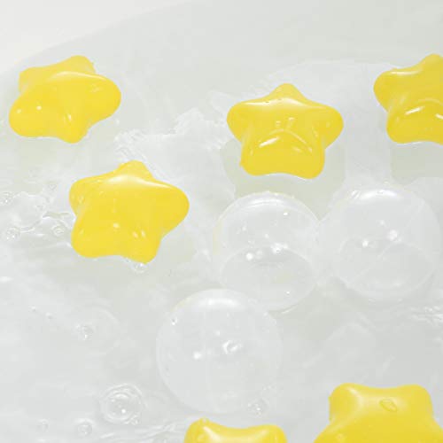 N+A Ball Pit Balls with Stars - Macaron Balls for Filling Ball Pit, Play Tent Playpen Baby Playhouse, 100 Balls, Color Yellow and Transparent