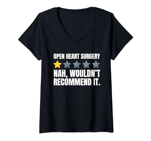 Mujer Divertida Cirugía a Corazón Abierto, Arritmia, Cardiopatía Coronaria Camiseta Cuello V