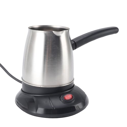 Fdit Cafetière électrique Turque de 500ML, Cafetière à Base Antidérapante, Bouilloire à café en Acier Inoxydable avec Poignée Amovible pour le thé et le Lait de Cuisine à Domicile,