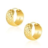 Perfektes Geschenk: Kleine gehämmerte goldene Huggie-Ohrringe für Frauen eignen sich für verschiedene Anlässe und sind in einer schönen Schmuckschatulle verpackt, bereit, Ihre Mutter, Frau, Freundin oder Schwester zum Geburtstag, Jahrestag, Weihnachten, Muttertag oder Abschluss zu überraschen.