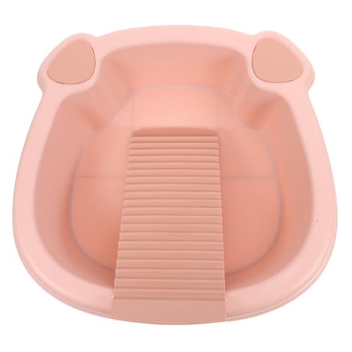 MOLUCKFU 洗濯板付き洗濯槽 衣類の洗面台 家庭用掃除道具 洗濯物洗濯板 洗髪シンク プラスチック製の洗濯槽 家庭用掃除バケツ 洗濯用の洗濯板 足湯 キャンプ用食品浴槽 手洗い場 pp ピンク