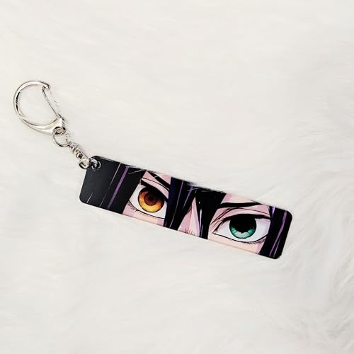 Image of Dem-on Slayer Anime Acrylic Glowing Eyes Keychain | Luminous Eye Glow Key Ring | Premium Otaku Accessory for Bags, Bikes, Cars, Backpacks & Key Holder