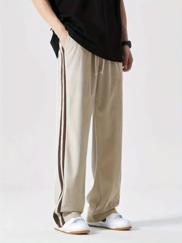 Image of FN3 Men's Cotton Blend Cargo Track Pants - Loose Fit Joggers for Men | Korean Style Travel & Lounge Wear with Pockets