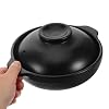 MUCKLILY 600ml Clay Pot for Cooking with Lid, Lightweight and Easy Care Earthenware Casserole Cookware for Rice and Food, Classic Design for Daily Meals and Kitchen Use #3
