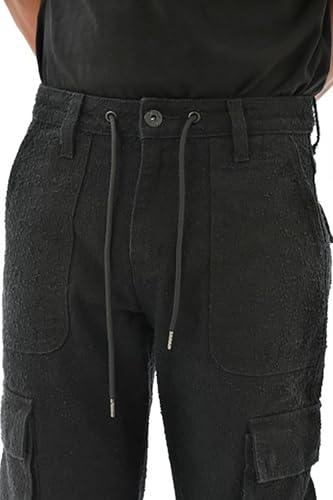 Vicious Multi-Cargo Baggy Fit Denim Jeans – Men’s Cotton Spandex Blend Streetwear Pants with Functional Pockets, Black2