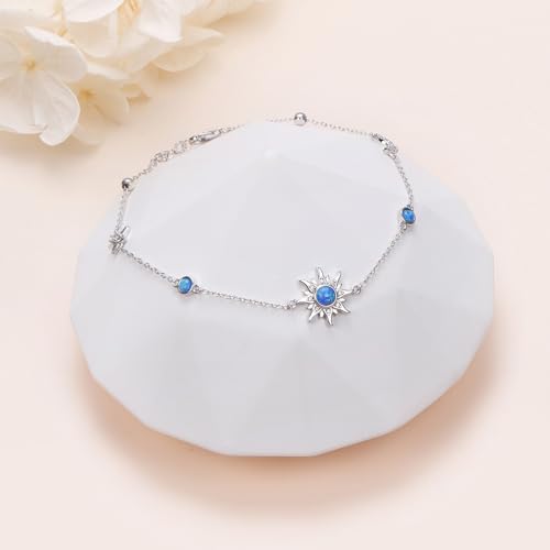 Image of S925 Sterling Silver Anklet for Women Adjustable Plus Foot Ankle Bracelet
