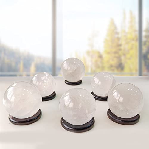 Image of Clear Quartz Sphere Ball 100-150 Gm for Reiki, Meditation & Vastu | Natural Healing Crystals for Mental Clarity, Emotional Balance & Focus | Decorative Crystal Figurine for Spiritual Decor & Gifting