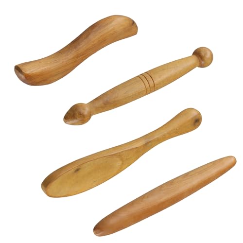 4 StüCk Massagestab Holz Massivholz Triggerpunkt DrüCker Glatt Massage Stick Lindert Nackensteifheit, RüCkenschmerzen Und BeinermüDung