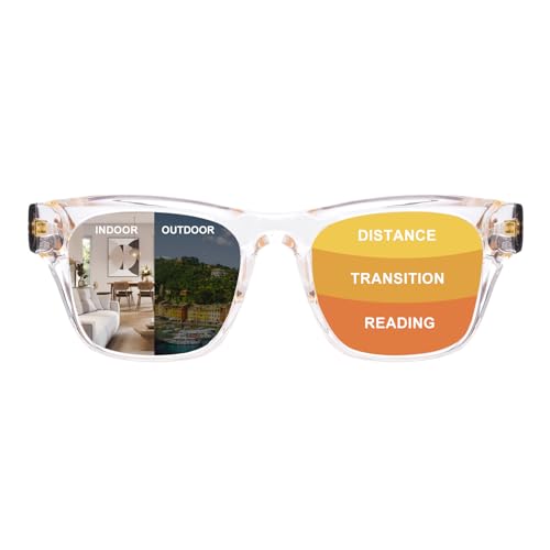 OuShiun Photochromic Progressive Reading Glasses C2 +2.5