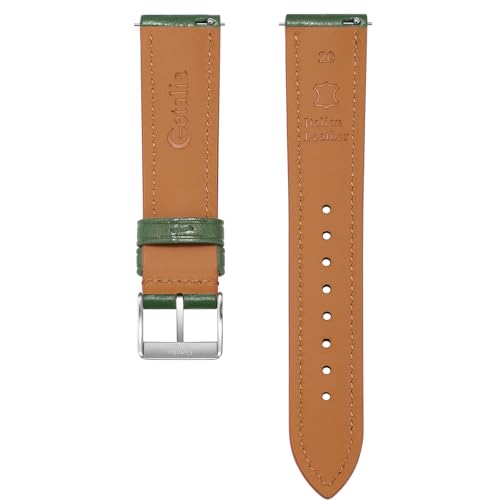 Getalia Italian leather Watch Band Tuscany Natural Vegetable-Tanned Full Grain Genuine Leather,18mm 19mm 20mm 21mm 22mm Quick Release Replacement Watch Straps for Men and Women Thick and Soft, 20mm