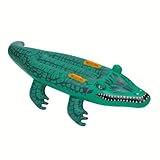 Boia Inflável Jacaré 150cm Infantil – Flutuador Brinquedo Aquático com Alças, Vinil Resistente, Fácil de Inflar, Piscina, Praia, Clube e Parques Aquáticos
