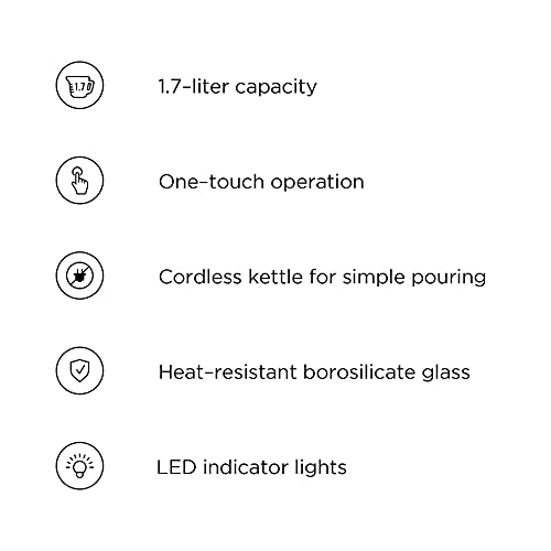 image for Chefman 1.7 Liter Electric Kettle With Easy Fill Lid, Cordless With Re