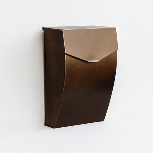 Image of NACH Mailboxes for Outside Wall Mount, 4.8 x 10 x 13 inch Antique Copper Wall Mounted Mailboxes for Outside, Waterproof Mailbox for House - The Bradley Large Mail Box