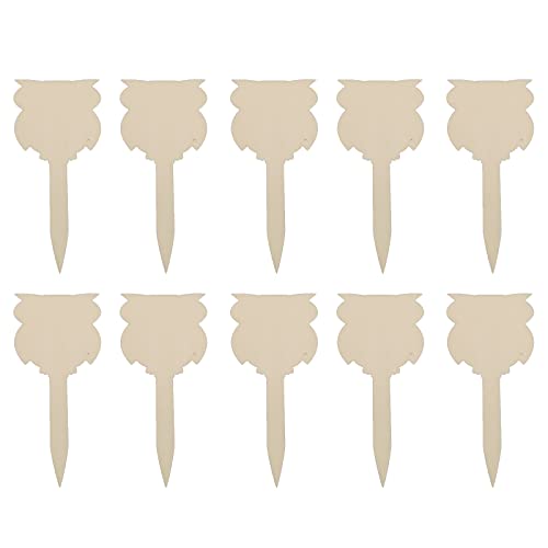 Juego de 20 carteles de madera de alta calidad, para escribir en diferentes formas, accesorios de jardín, bonitos carteles de madera, aprox. 10,8 cm x 6 cm, forma T