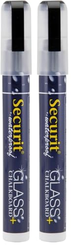 SECURIT - Feutre craie 2-6 mm waterproof Noir (Lot de 2)