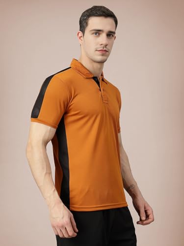 Image of CHKOKKO Men's Active Sports Wear Polo Half Sleeve Gym Tshirt with Button Collar Quick Dry Breathable Perfect for Workout Running Regular Fit Pack of 2