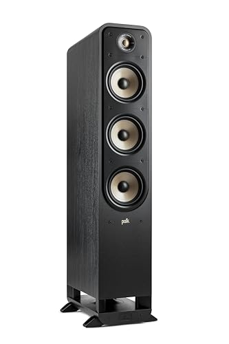 Polk Audio Signature Elite ES60 hochauflösender HiFi Standlautsprecher fürs Heimkino, Hi-Res Zertifiziert, kompatibel mit Dolby Atmos und DTS:X (Stück), Schwarz, SIGS60ELBK