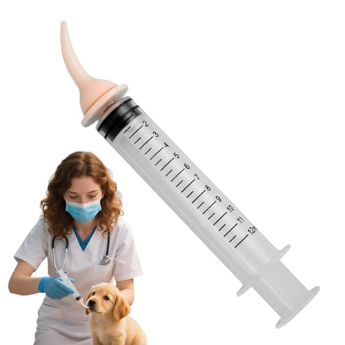 Palaufr Pastillero para gatos – Dispensador de pastillas de 12 ml para perros, accesorios para animales, alimentación con biberón con tetina para cachorros y gatitos, viaje y postoperatorio